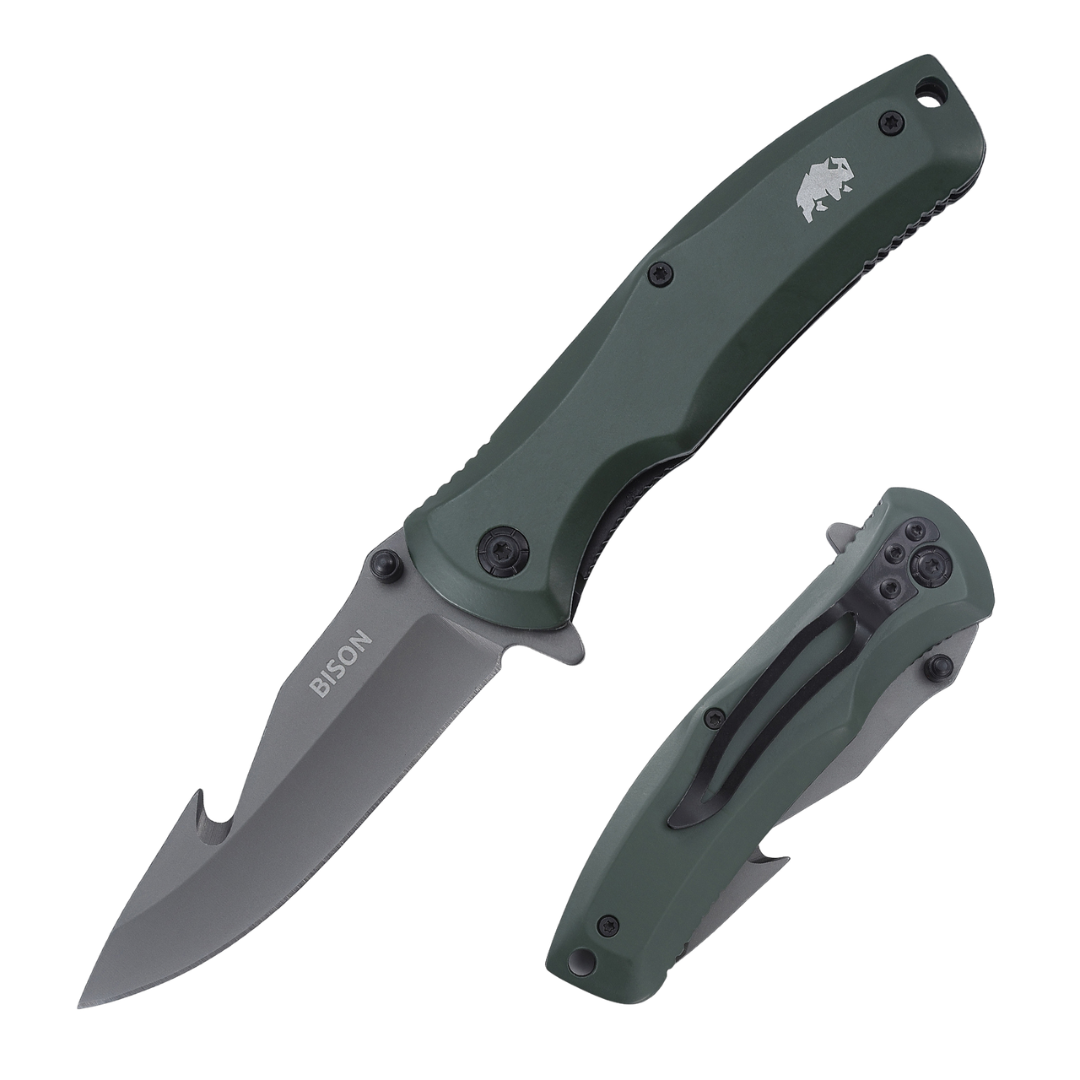 Bison Pocket Knife large with Belly Ripper